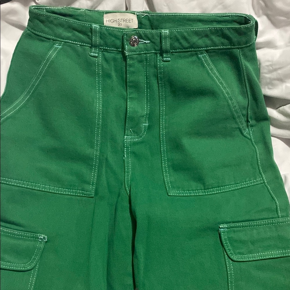 Green High-Waisted Pants